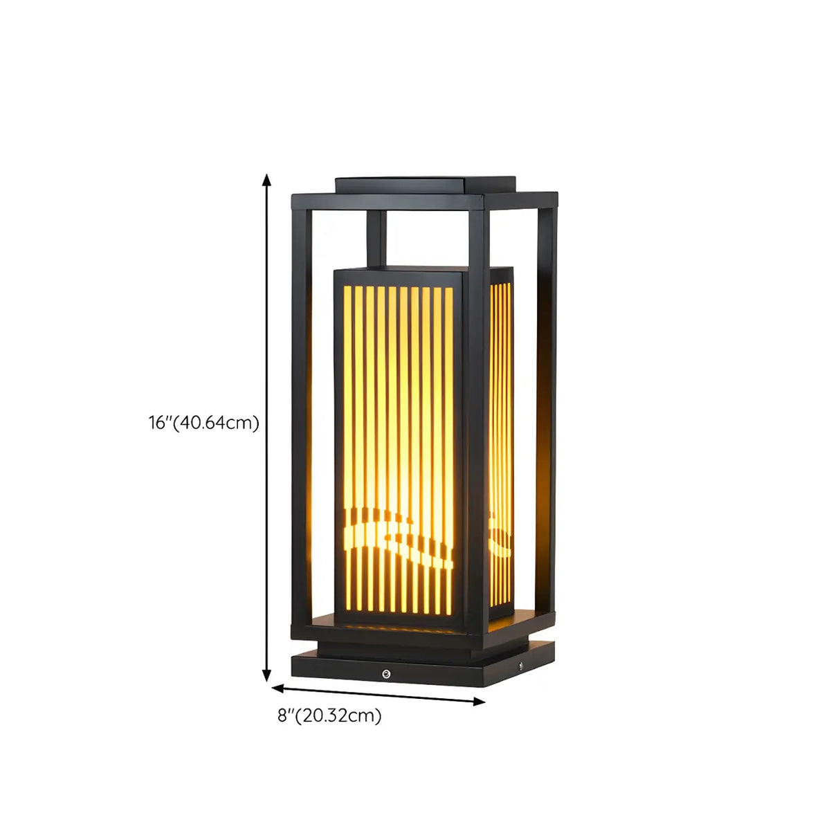 Elegant Rectangular Metal Floor Outdoor Garden Lamp Image - 18
