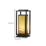 Elegant Rectangular Metal Floor Outdoor Garden Lamp Image - 18