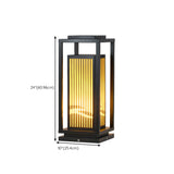 Elegant Rectangular Metal Floor Outdoor Garden Lamp Image - 19