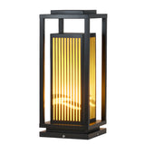 Elegant Rectangular Metal Floor Outdoor Garden Lamp Image - 6