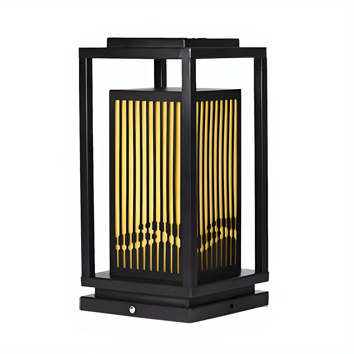 Elegant Rectangular Metal Floor Outdoor Garden Lamp Image - 7