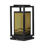 Elegant Rectangular Metal Floor Outdoor Garden Lamp Image - 7