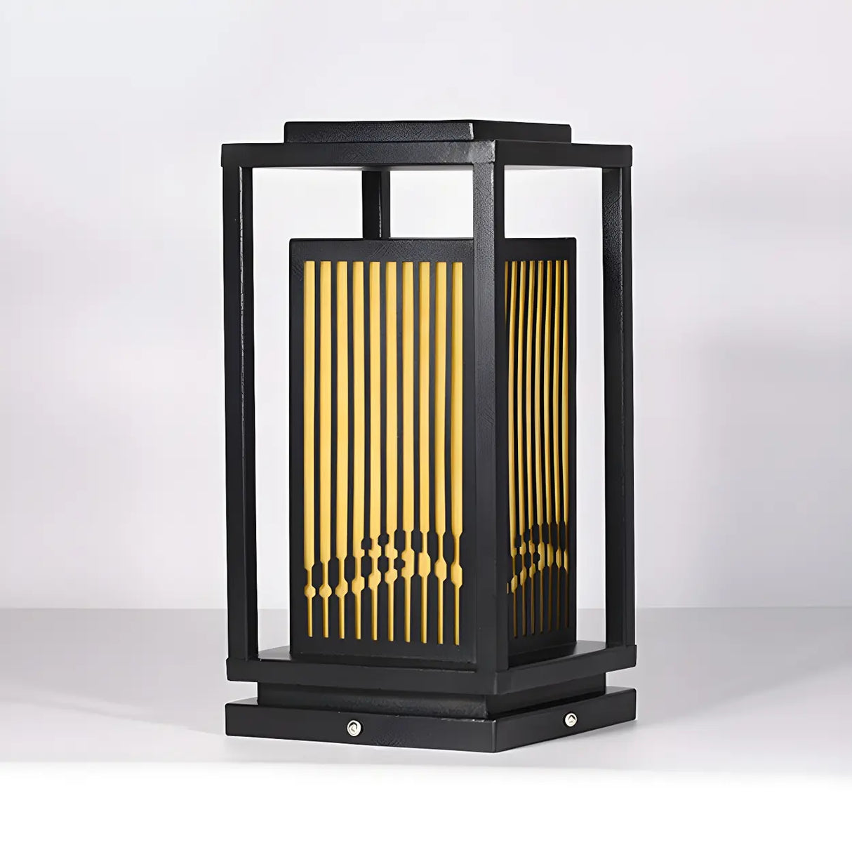 Elegant Rectangular Metal Floor Outdoor Garden Lamp Image - 8