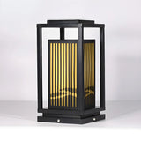 Elegant Rectangular Metal Floor Outdoor Garden Lamp Image - 8