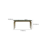 Elegant Rectangular Stone Green Top Standard Console Table Image - 10