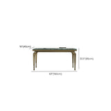 Elegant Rectangular Stone Green Top Standard Console Table Image - 11