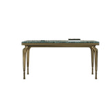 Elegant Rectangular Stone Green Top Standard Console Table Image - 2