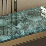 Elegant Rectangular Stone Green Top Standard Console Table Image - 5