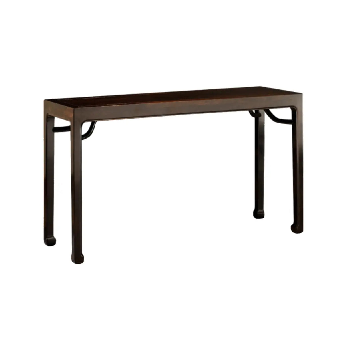 Elegant Rectangular Wood Black Foyer Console Table Image - 5