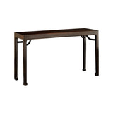 Elegant Rectangular Wood Black Foyer Console Table Image - 5