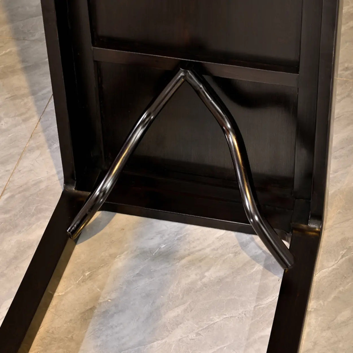 Elegant Rectangular Wood Black Foyer Console Table Image - 9