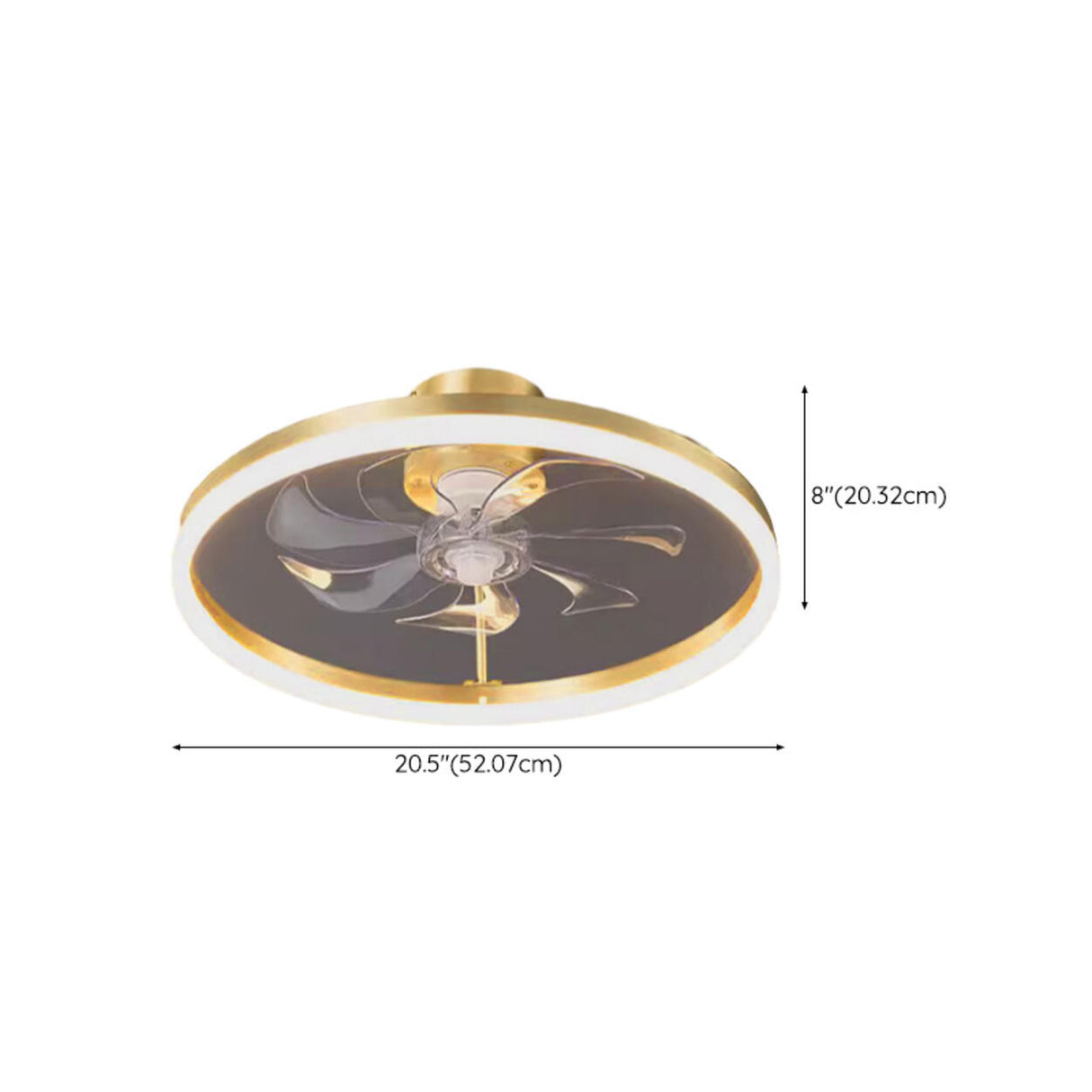 Elegant Ring Crystal Flower Brass Ceiling Fan Light Image - 19