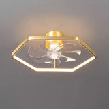Elegant Ring Crystal Flower Brass Ceiling Fan Light Image - 3