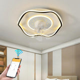 Elegant Round 7 Blade Geometric Stars Ceiling Fan Light Image - 4