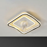 Elegant Round 7 Blade Geometric Stars Ceiling Fan Light Image - 8