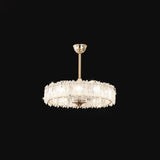 Elegant Round Crystal Chandelier Ceiling Fan Light Image - 7