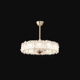 Elegant Round Crystal Chandelier Ceiling Fan Light Image - 8