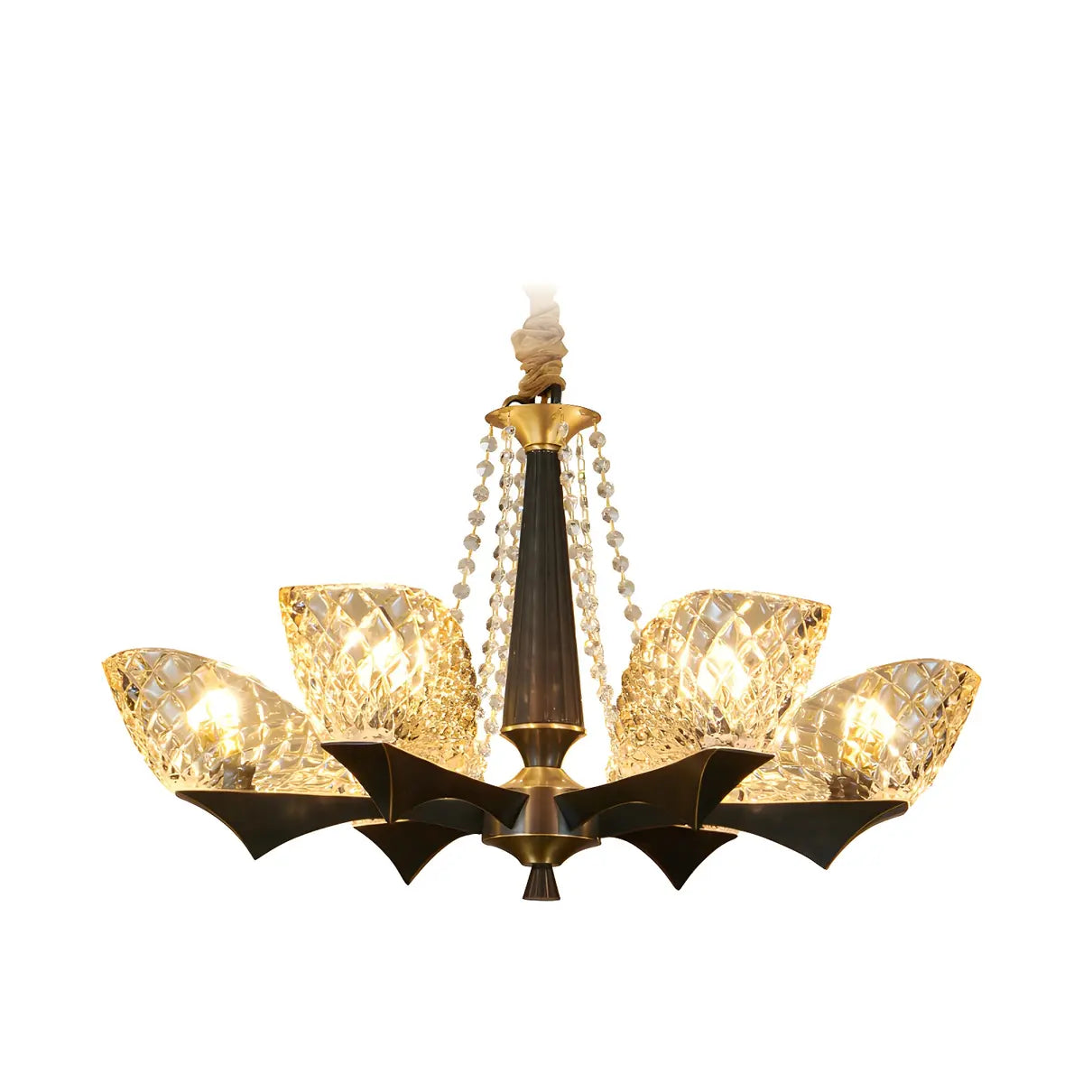 Elegant Round Crystal Living Room Black Large Chandelier Image - 3