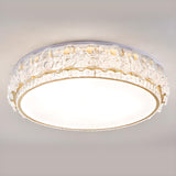 Elegant Round Drum Crystal Flush Mount Ceiling Light Image - 9