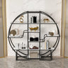 Elegant Round Modern Space Open Back Display Bookshelf Image - 3