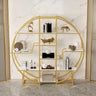 Elegant Round Modern Space Open Back Display Bookshelf Image - 7