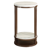Elegant Round Wood Base Indoor Floor Plant Stand Brown Image - 11