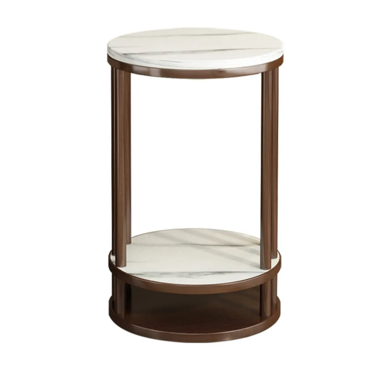 Elegant Round Wood Base Indoor Floor Plant Stand Brown Image - 12