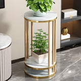 Elegant Round Wood Base Indoor Floor Plant Stand Brown Image - 13