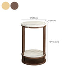 Elegant Round Wood Base Indoor Floor Plant Stand Brown #size