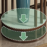 Elegant Round Wood Base Indoor Floor Plant Stand Brown Image - 6