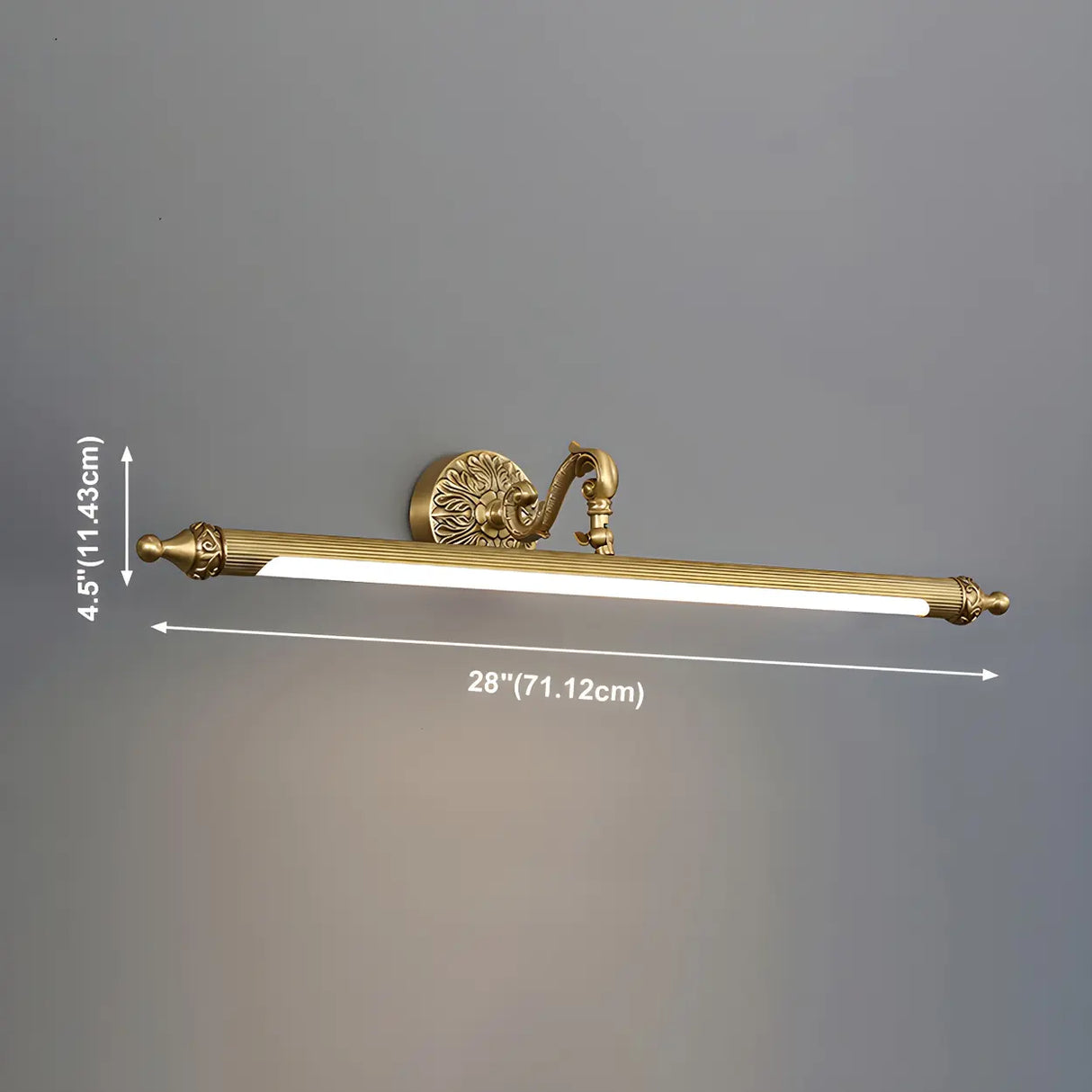 Elegant Simple Gold Linear Brass Mirror Vanity Light 