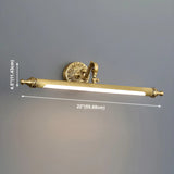 Elegant Simple Gold Linear Brass Mirror Vanity Light Image - 17