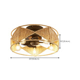 Elegant Simple Rattan Barrel Shade Ceiling Fan Light Image - 21