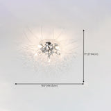 Elegant Starburst Crystal Flush Mount Light Living Room Image - 12