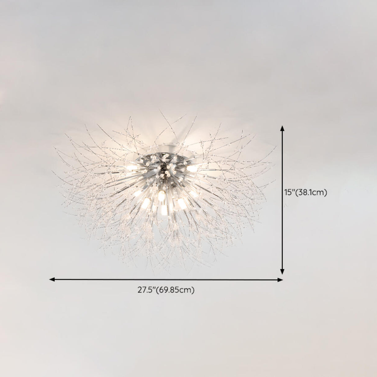 Elegant Starburst Crystal Flush Mount Light Living Room Image - 14