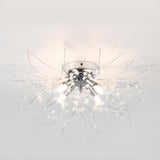 Elegant Starburst Crystal Flush Mount Light Living Room Image - 2