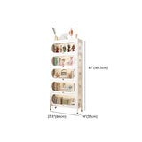 Elegant Steel Living Room White Curio Display Cabinet Image - 50