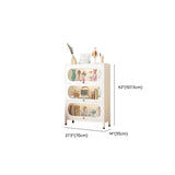 Elegant Steel Living Room White Curio Display Cabinet Image - 53
