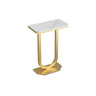 Elegant Stone Top U-Shaped Metal Frame Plant Table Image - 4