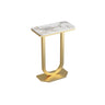 Elegant Stone Top U-Shaped Metal Frame Plant Table Image - 6