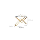 Elegant Stone Top X-Shaped Metal Gold Console Table Image - 10