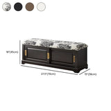 Elegant Storage Bench with Floral Cushion & Sliding Doors Image - 11