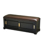 Elegant Storage Bench with Floral Cushion & Sliding Doors Image - 4