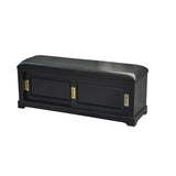Elegant Storage Bench with Floral Cushion & Sliding Doors Image - 5