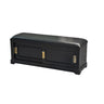 Elegant Storage Bench with Floral Cushion & Sliding Doors Image - 5