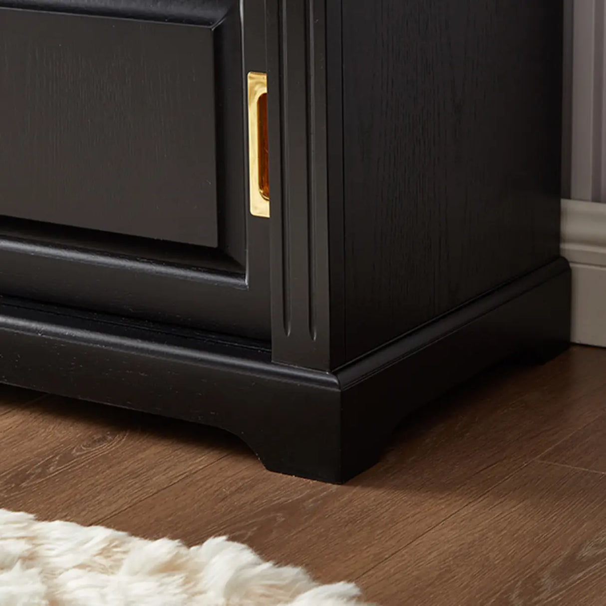 Elegant Storage Bench with Floral Cushion & Sliding Doors Image - 6