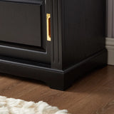 Elegant Storage Bench with Floral Cushion & Sliding Doors Image - 6