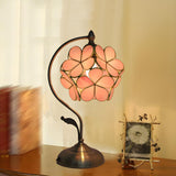 Elegant Tiffany Cherry Blossoms Ball Glass Table Lamp Image - 5