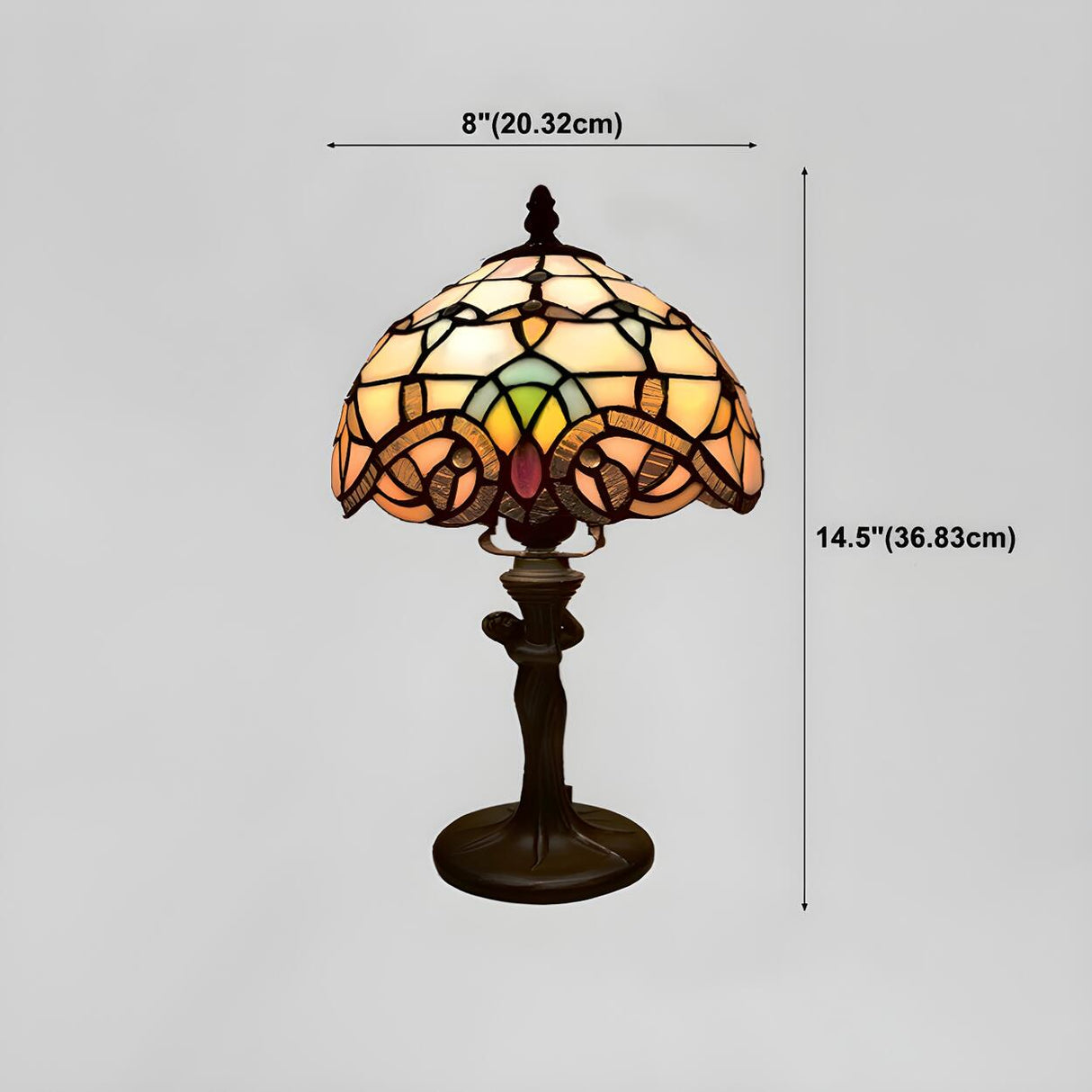 Elegant Tiffany Dome Stained Glass Decor Table Lamp 