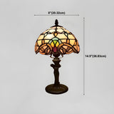 Elegant Tiffany Dome Stained Glass Decor Table Lamp #size